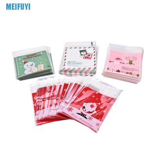Bộ 100 túi cellophane dán được dùng để đựng bánh quy/kẹo/quà tặng dành cho dịp sinh nhật/Giáng Sinh