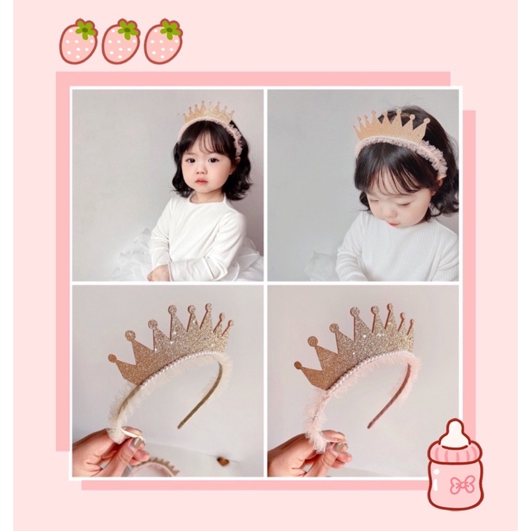 Bờm cài vương miện viền voan chủ tiệc SINH NHẬT cho công chúa nhỏ