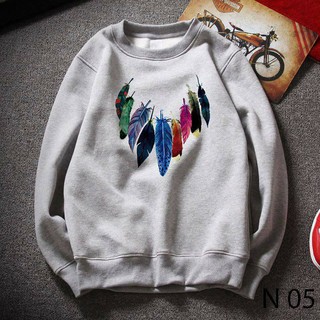 Áo sweater nam nữ lông vũ xám cao cấp