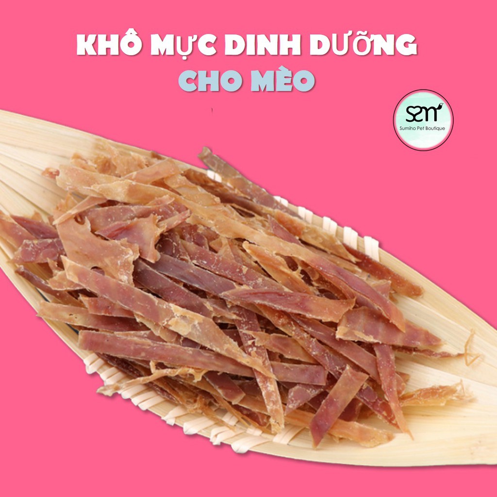 Bánh thưởng cho mèo Sumiho (Mực xé sấy khô) túi 100gr - Phù hợp mọi loại mèo