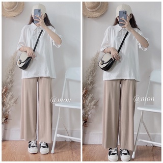 200459 Quần tăm nữ mùa hè dáng suông ống đứng vừa chất tăm mát lạnh 2 màu có size