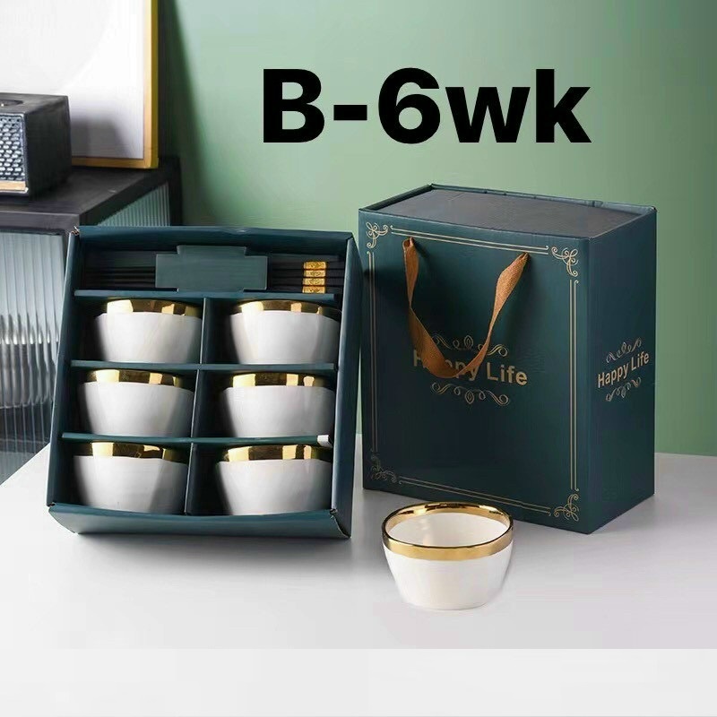 Bộ bát men sứ xanh cao cấp tặng kèm bộ đũa ăn khảm vàng