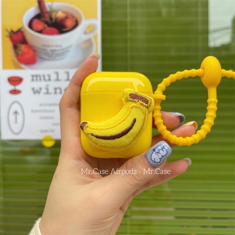 Case Airpods 1/2 Pro Vỏ Ốp Đựng Tai Nghe Hình Trái Chuối Vàng Silicon- Mr.Case Airpods