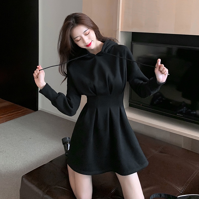 Áo Hoodie Dày Dặn Dáng Rộng Phong Cách Hàn Quốc Thời Trang Thu Đông Mới Cho Nữ  váy