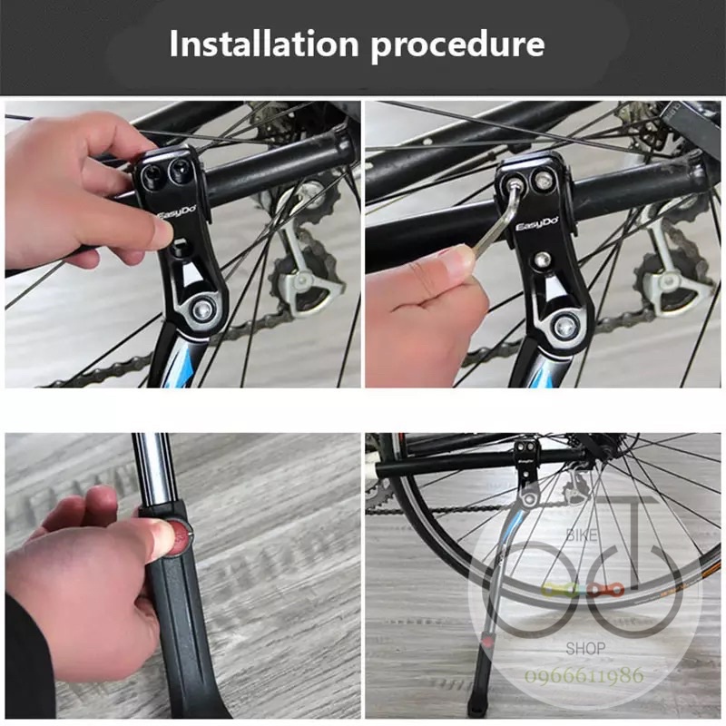 Chân chống xe đạp nhôm cao cấp Easydo KA59 chính hãng  chuyên dụng cho cac loại xe đạp thể thao MTB Touring