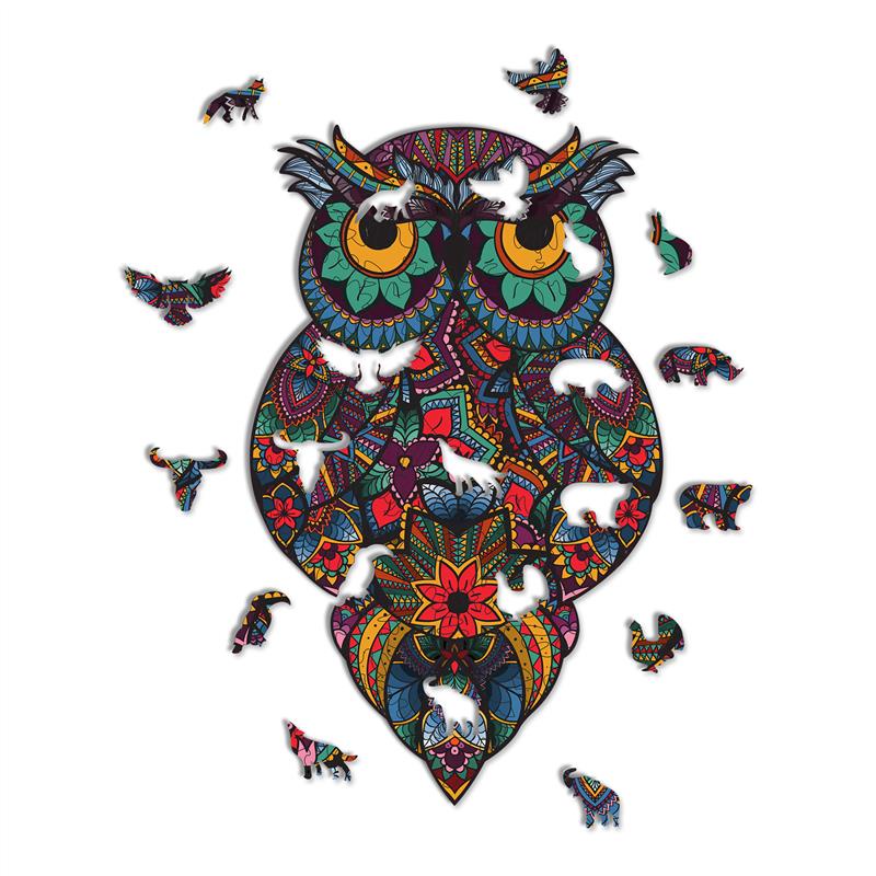 Bộ xếp hình gỗ đồ chơi Thegioipuzzle ghép hình puzzle con vật- Con Cú 02