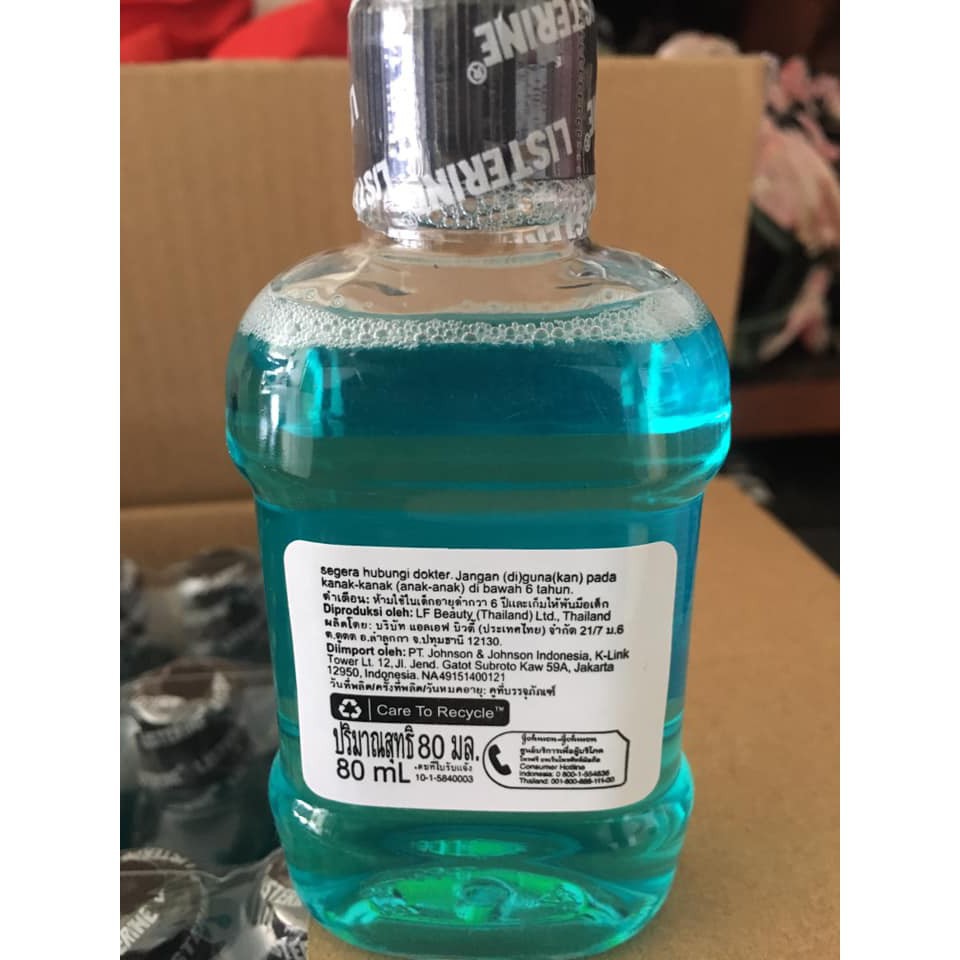 6 chai Nước súc miệng Listerine Cool Mint 80ml