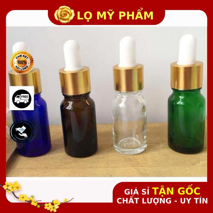 Lọ Chiết Serum ❤ GIÁ TỐT NHẤT ❤ [5ml,10ml] Lọ đựng tinh dầu bóp giọt Khoen vàng chiết mỹ phẩm , phụ kiện du lịch