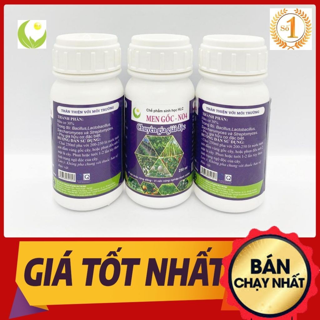 MEN GỐC NO4 250ML - CHUYÊN GIA GIẢI ĐỘC CHO CÂY TRỒNG BỊ NGỘ ĐỘC PHÂN BÓN, NGỘ ĐỘC THUỐC BVTV,...