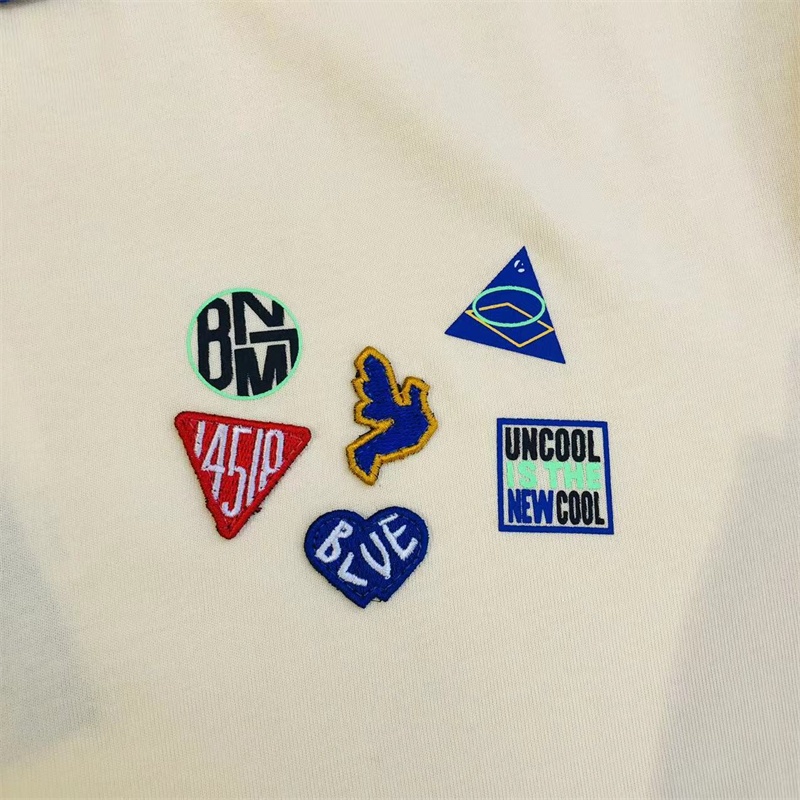 Áo Thun Tay Ngắn Cổ Tròn Thêu Họa Tiết Màu Sắc Tương Phản Thời Trang Mùa Hè Cho Nữ