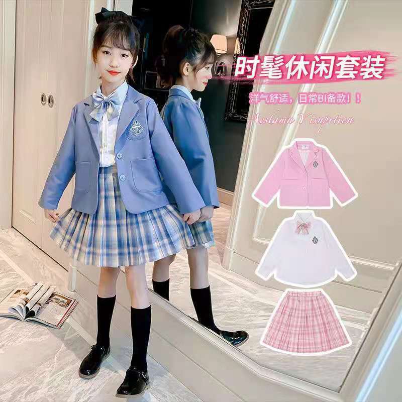 Bộ Đồng Phục Học Sinh Nhật Bản Ba Mảnh Kẻ Sọc Caro Phong Cách Mới 2021jk