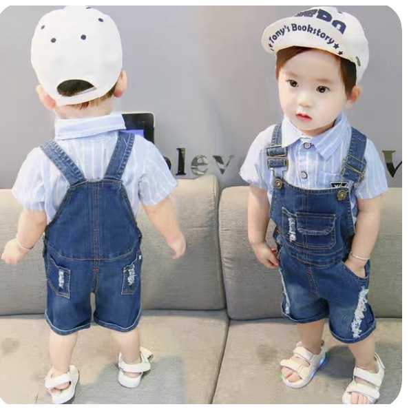 Yếm Jean đùi nắp lệch cho bé X06