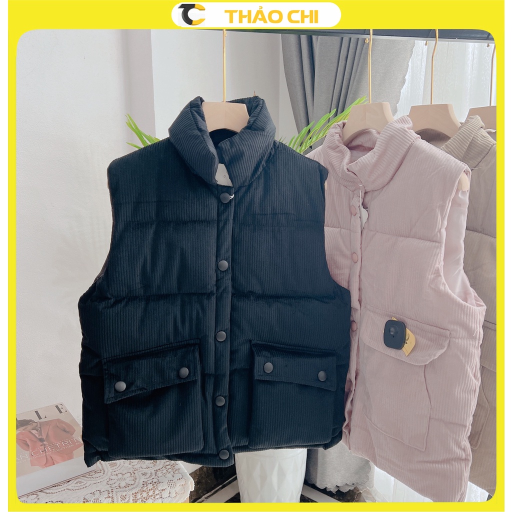 áo gile phao pha nhung cực ấm