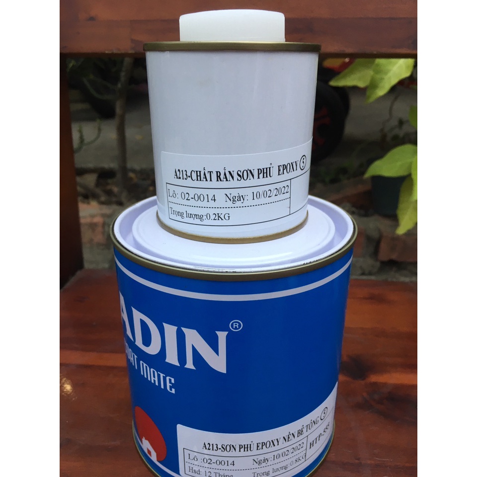 Cadin - Combo 3 bộ 1kg - Sơn epoxy hai thành phần cho nền nhà xưởng - Nhiều màu
