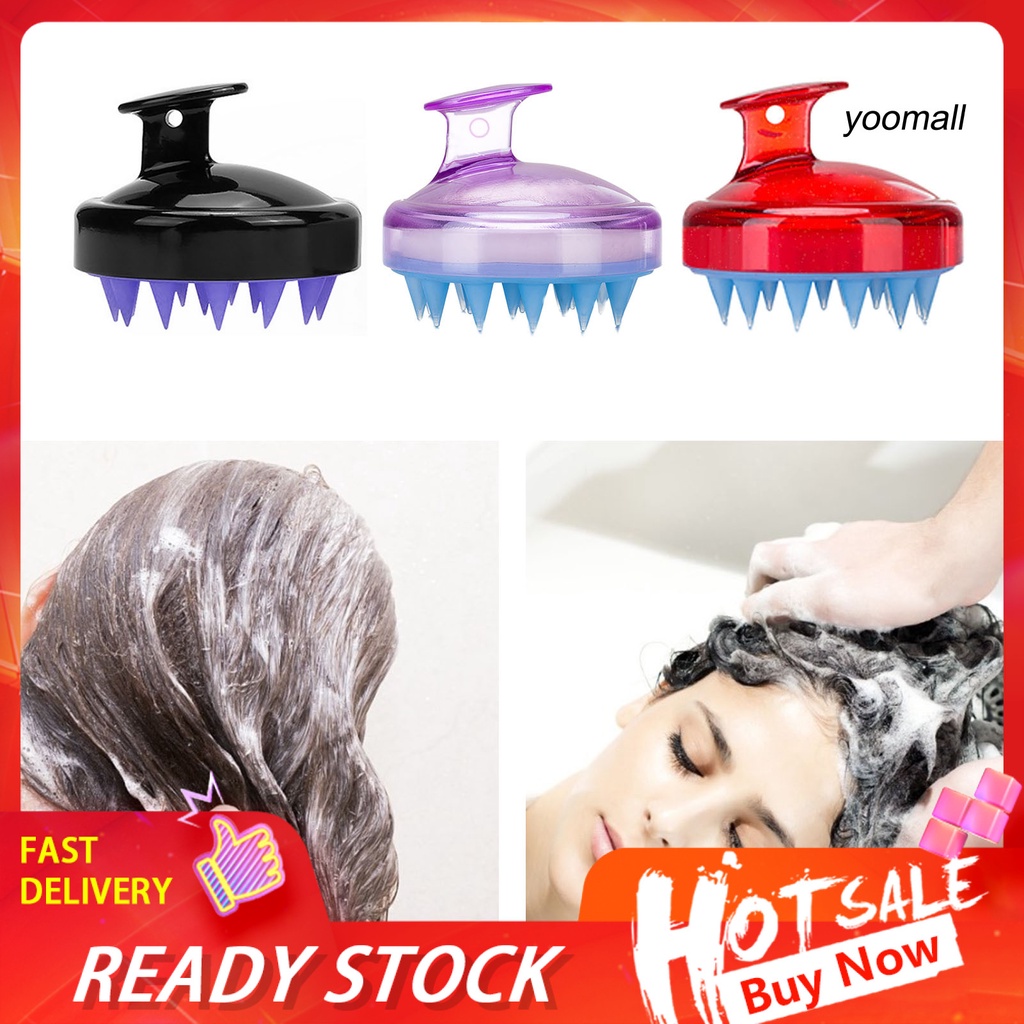 [Hàng mới về] Lược gội massage da đầu bằng silicon chống trượt tiện dụng