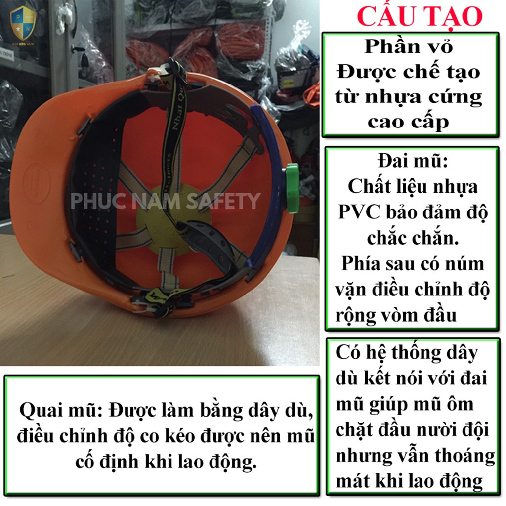 Mũ bảo hộ lao động , mũ an toàn lao động có núm vặn, mũ bảo hộ, Bảo hộ lao động Phúc nam