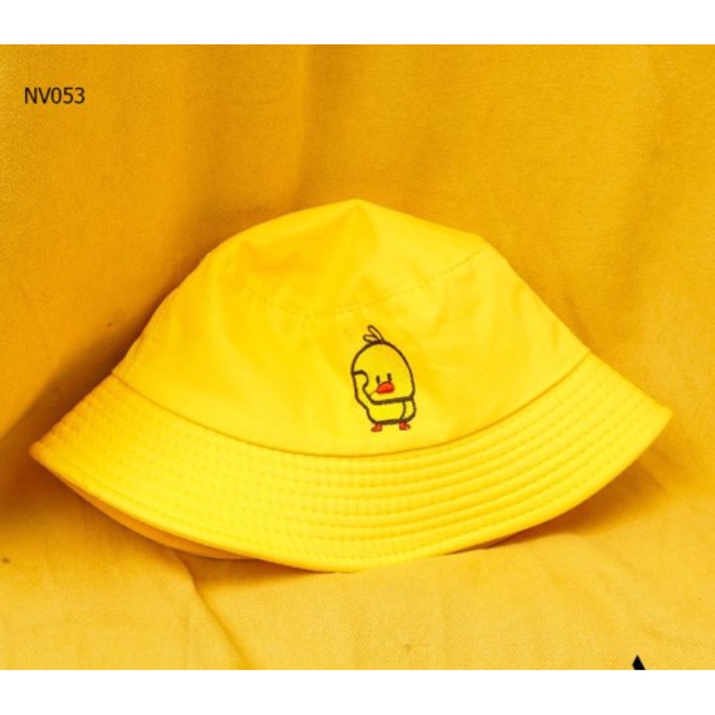 Mũ BUCKET ⚡️ VIDEO + ẢNH THẬT ⚡️  Nón bánh bèo có vàng 2 loại hai và 1 mặt hot trend thêu vit gà con [Full  màu chọn]