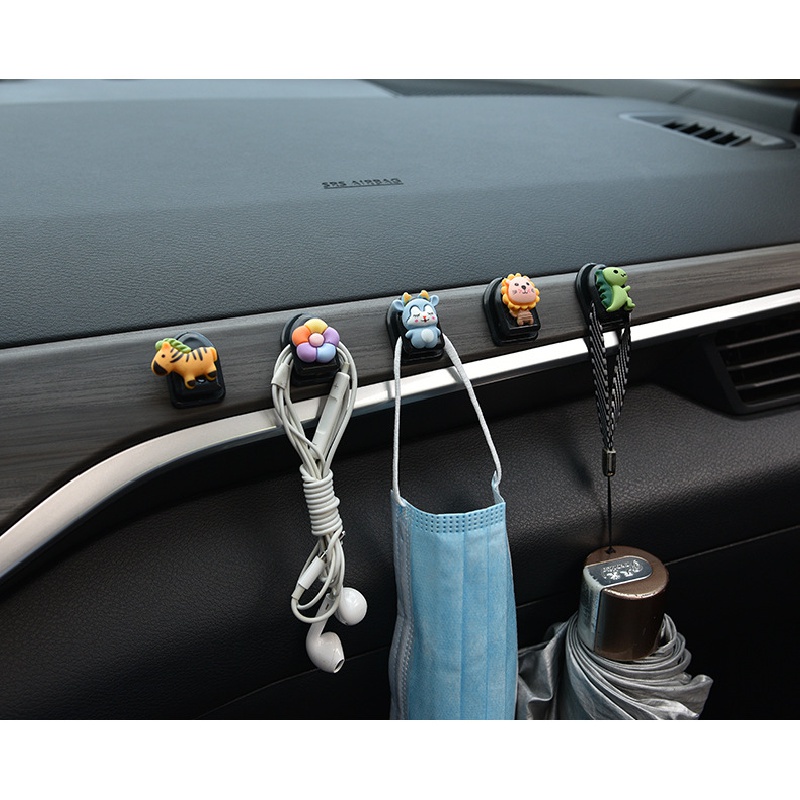 Set 2 Móc Treo Đồ mini Dán Tường Đa Năng Họa Tiết Hoạt Hình Sáng Tạo Sắp Xếp Gọn Gàng Cho Nhà Ở / Xe Hơi