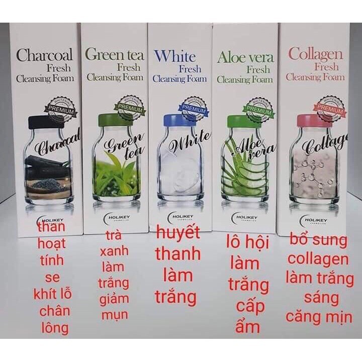 [Hàng Nhập Khẩu-Hàng Chuẩn] Sữa rửa mặt trắng da - sữa rửa mặt Huyết Thanh làm sạch, dưỡng ẩm sâu Holikey Hàn Quốc 100ml