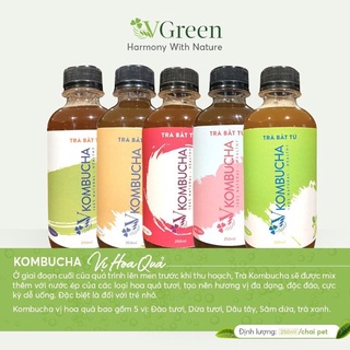 TRÀ BẤT TỬ KOMBUCHA 250ML - 330ML DÂU TƯƠI/ ĐÀO TƯƠI/ TRÀ XANH/ DỪA TƯƠI/ giảm cân lành mạnh