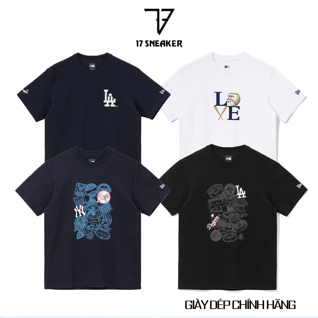 Áo Thun | Áo Phông New Era, Form Unisex Size S M L XL, Màu Trắng, Đen, Navy