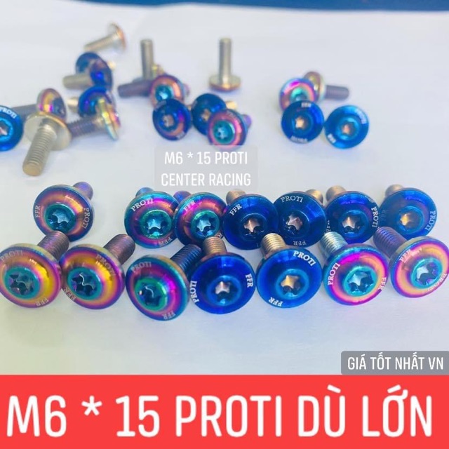 Ốc titan Proti M6 * 15 mm dù lớn giá siêu tốt