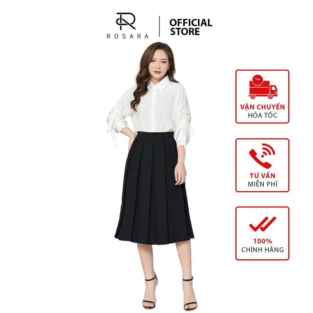 Váy hoa Chân váy dáng xòe tiểu thư dáng dài thời trang nữ ROSARA GG 03