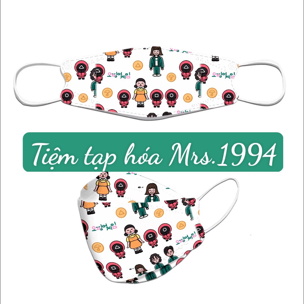 &lt;Họa tiết - TRÒ CHƠI CON MỰC&gt; Set 10 cái Khẩu trang KF94 - 4 lớp người lớn - trẻ em