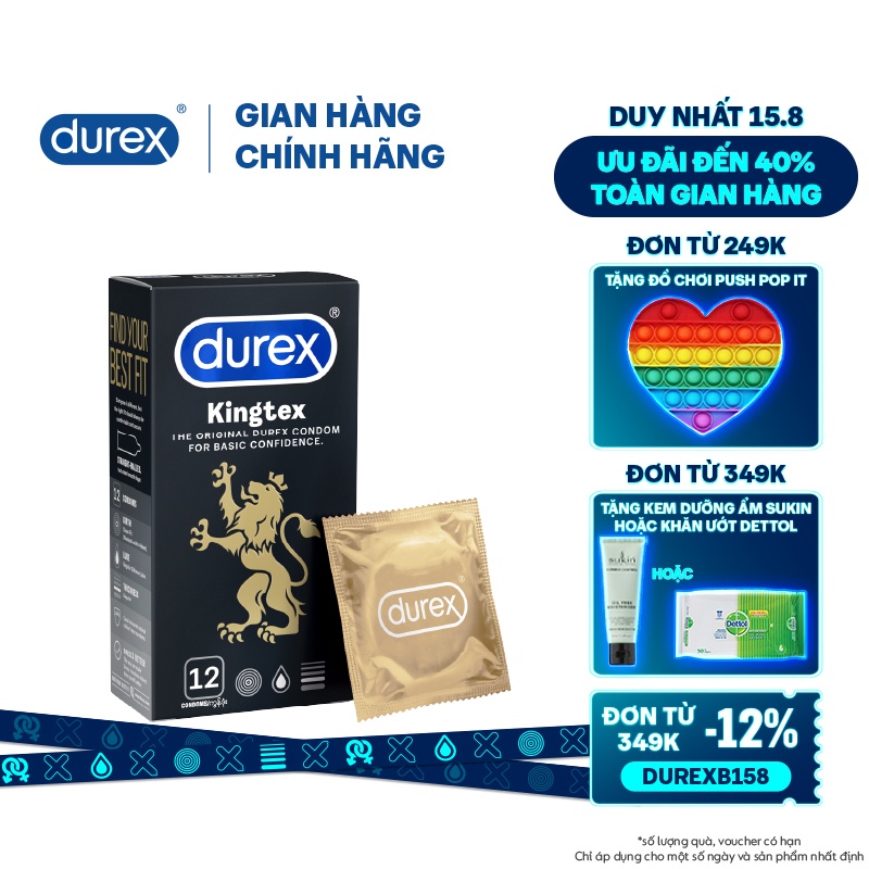 Bao cao su Durex Kingtex 12 bao