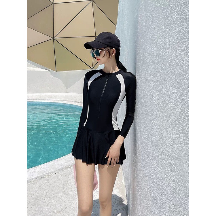 [BIKINI NỮ LIỀN MẢNH VÁY nhiều kiểu 2022] đồ bơi 1 mảnh váy form kín đáo cá tính (tay ngắn/tay dài)