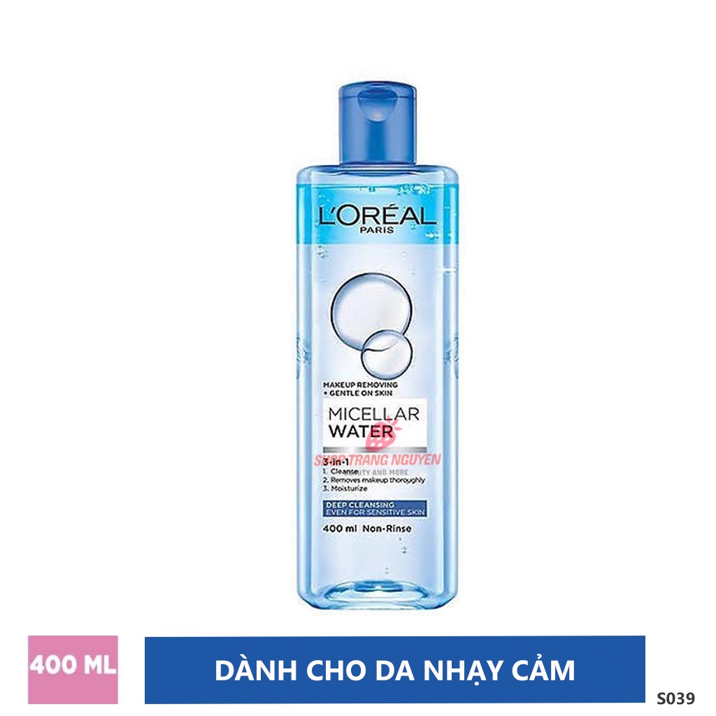 Nước tẩy trang dùng cho mọi loại da Loreal Paris - L'Oreal Paris 3-in-1 Micellar Water