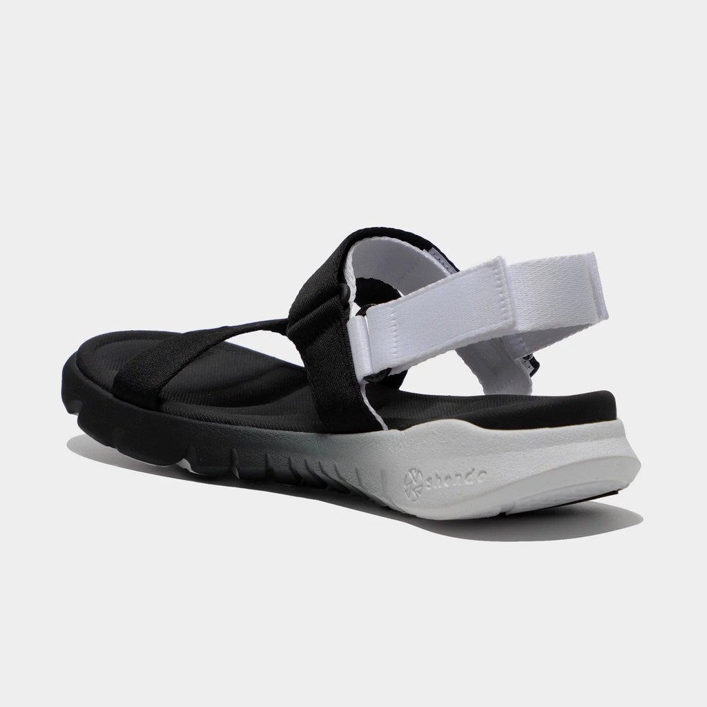 Giày sandal Shondo nam nữ đi học F6 đế bằng ombre đế đen trắng F6S0110