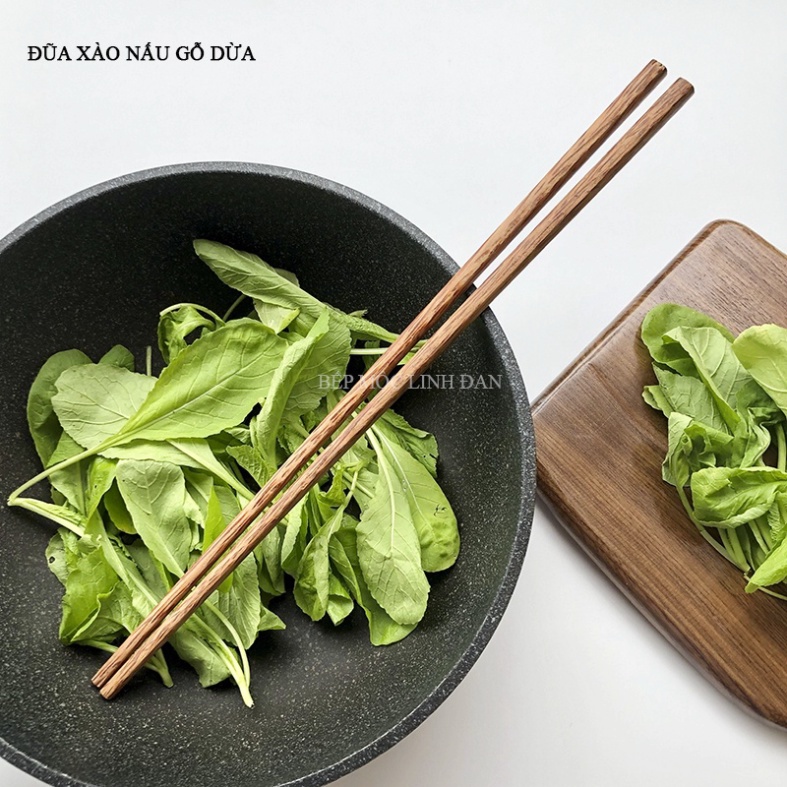 Đũa chiên xào gỗ dừa tự nhiên, không độc hại/01đôi v