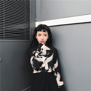 Áo sơ mi hạc trắng nữ - Sơ mi hạc
