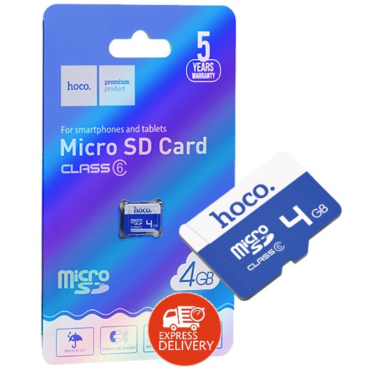 Thẻ Nhớ MICRO SD 4GB Hoco Class 6 15MB/S Chống Nước - BH 5 Năm - Hưng Long PC