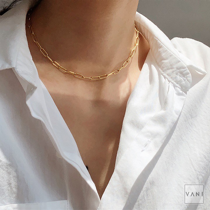 Dây Chuyền, Choker Xích Vàng Size Nhỏ Unisex - Vani Store