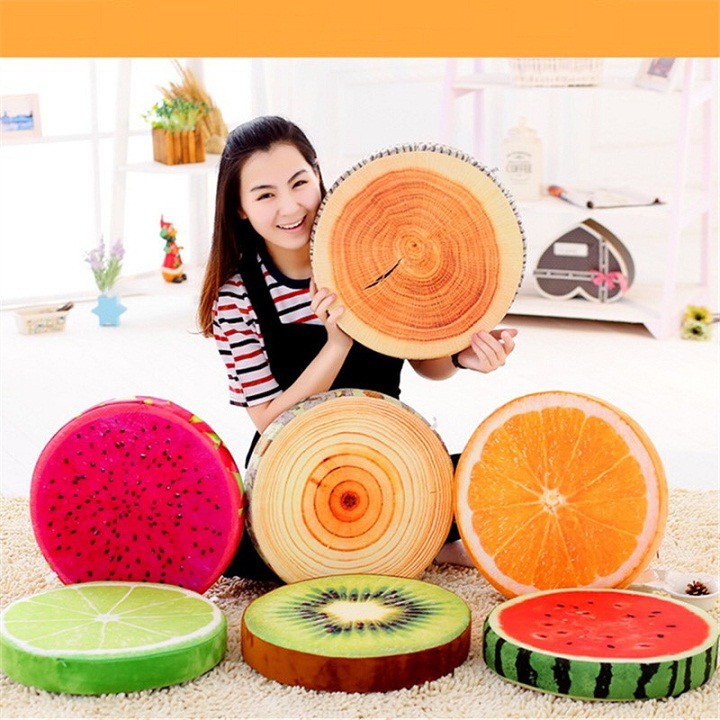 Nệm ngồi 3D, đệm ngồi trái cây loại đẹp 40x40x6cm