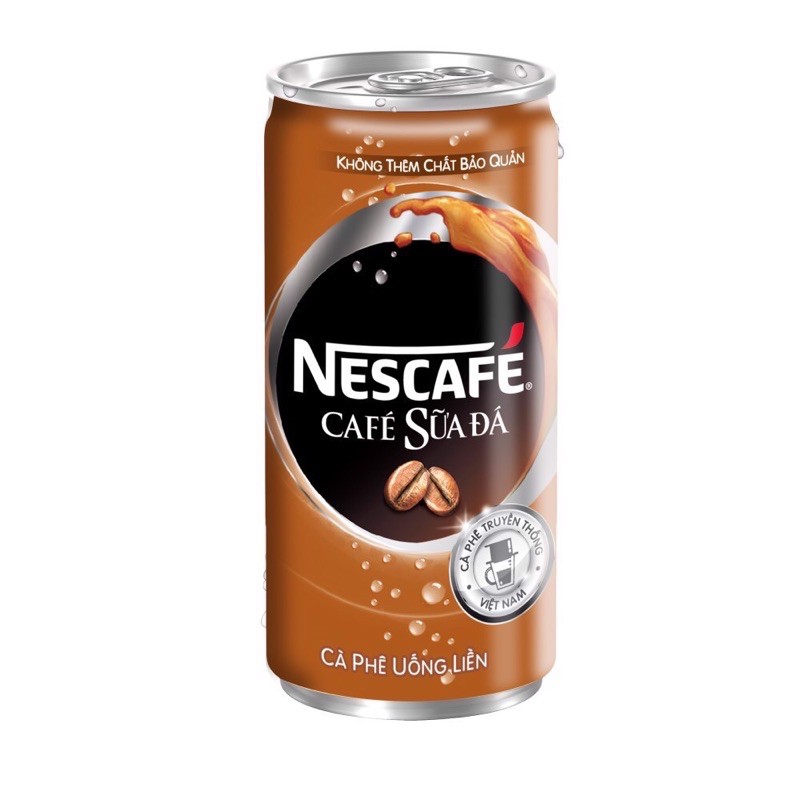 LỐC 10 LON NESCAFE CÀ PHÊ LON UỐNG LIỀN TIỆN LỢI 4 VỊ 180Ml