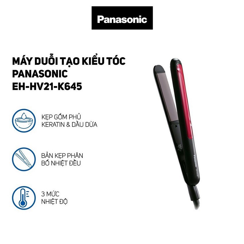 Máy duỗi và tạo kiểu tóc Panasonic EH-HV21-K645 - bảo hành 12 tháng - hàng chính hãng
