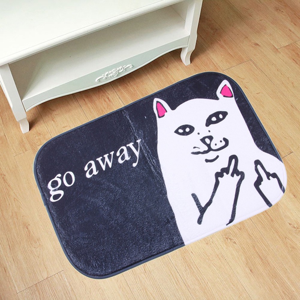 Thảm chống trơn bằng nhung kích thước 40 x 60cm hình mèo dễ thương