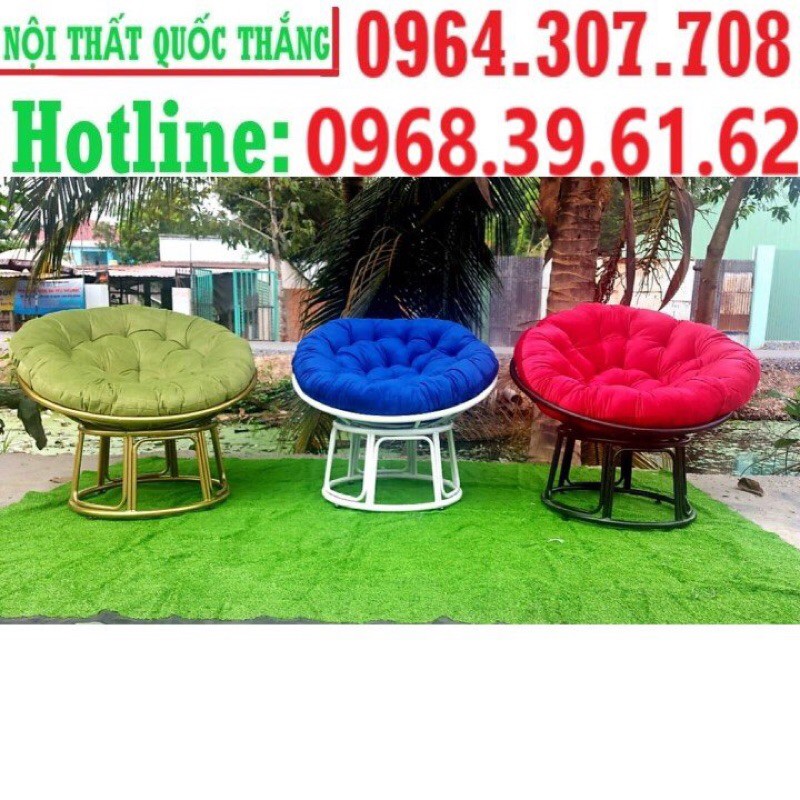 Ghế thư giãn khung sắt nệm nhung giá rẻ