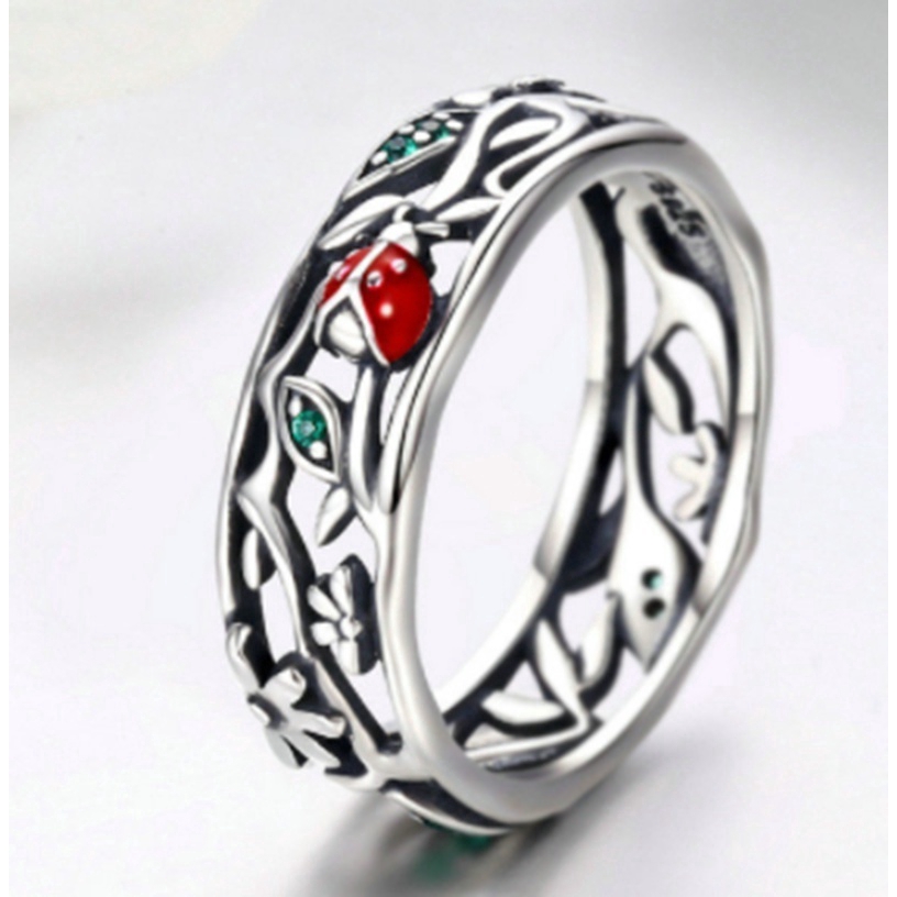Perhiasan Cincin Silver Wanita Model Pohon Twisted