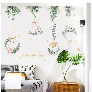 Decal dán tường Vòng hoa treo tường 1