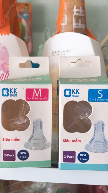 Núm ti cổ nhỏ silicone y khoa( hộp 2 núm)
