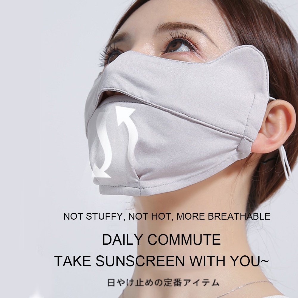 Khẩu Trang Chống Nắng Và Tia UV 3D Thoáng Khí Chống Nắng Chống Bụi Chống Tia UV SPF50 + Bảo Vệ Mắt Cho Nữ