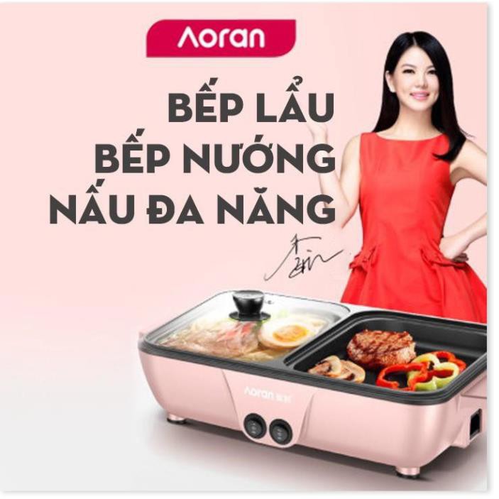 🍲Bếp lẩu nướng 2 in 1 Mini Hàn Quốc🍲 - Bếp Điện Đa Năng Cofy -Nồi Đôi Mini Nướng và Lẩu Cofy 2 trong 1