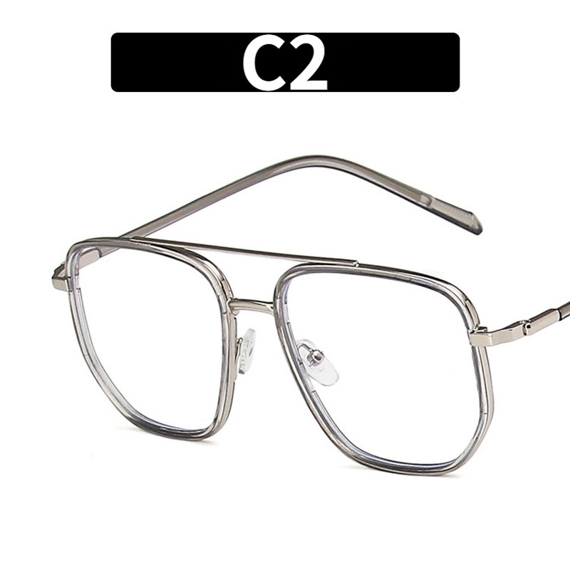 Mắt Kính Gọng Vuông Kim Loại Chống Ánh Sáng Xanh Có Thể Thay Thế Được