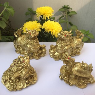 Cỡ lớn  combo 4 tượng thiềm thừ phong thủy  và cặp tỳ hưu tài lộc và  long quy mang tài lộc cho mọi người