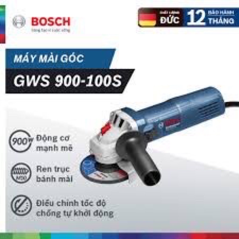 Máy mài góc Bosch GWS 900-100 S - 280mm x 73mm x 100mm, 1.9kg, Điện 220V, 900W