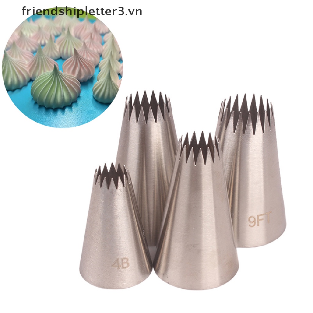 Set 4 Đuôi Bắt Bông Kem Trang Trí Bánh Bằng Thép Không Gỉ